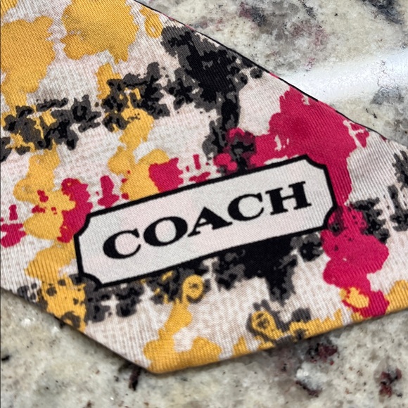 Coach Signature C Silk Skinny Bag Scarf EUC - Picture 3 of 6
